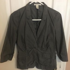 NWOT Kenneth Cole Charcoal Grey Blazer 3/4 ruffles